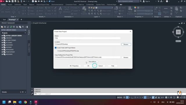 1- How to create a new project in AutoCad Electrical