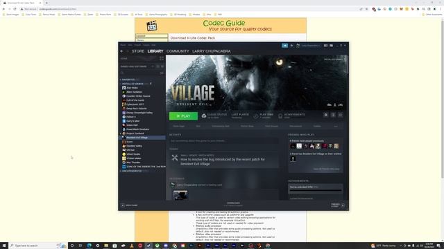 Resident Evil 8 Village - Missing "WMVideo Decorder"  Codec Error Fix TUTORIAL