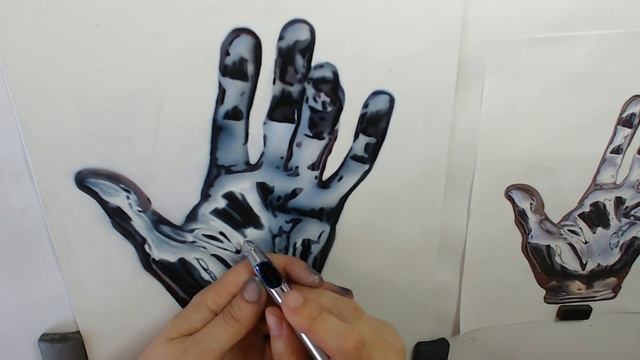 Рисуем кисть руки Аэрографом. Часть 2 смотреть онлайн