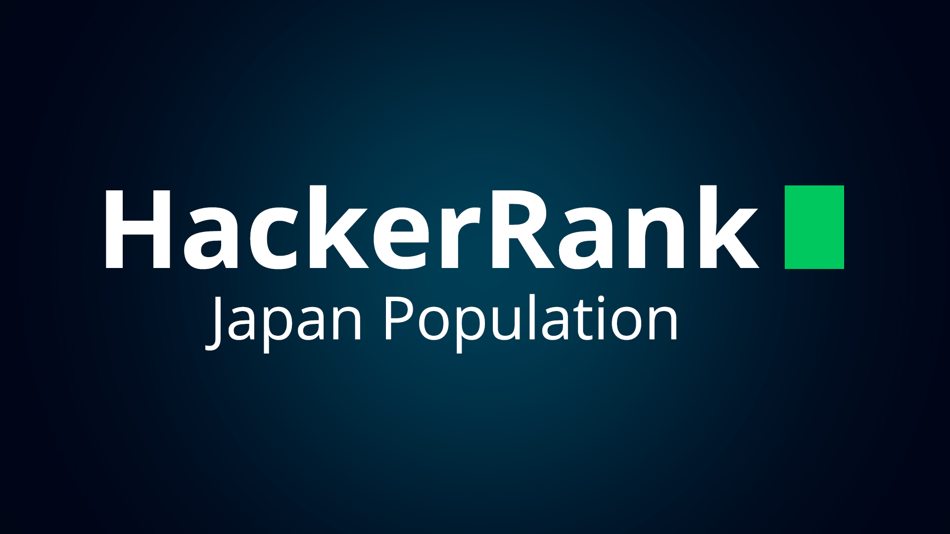 Решение SQL задания "Japan Population" на HackerRank.com