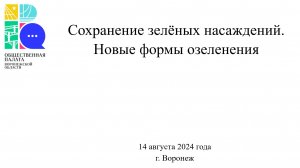 Пресс-конференция на тему «Сохранение зелёных насаждений. Новые формы озеленения»