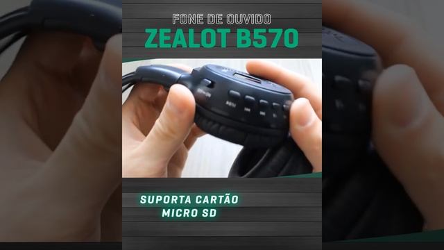 Fone de Ouvido Bluetooth Zealot B570 com Rádio FM Entrada de Cartão Micro SD e Microfone