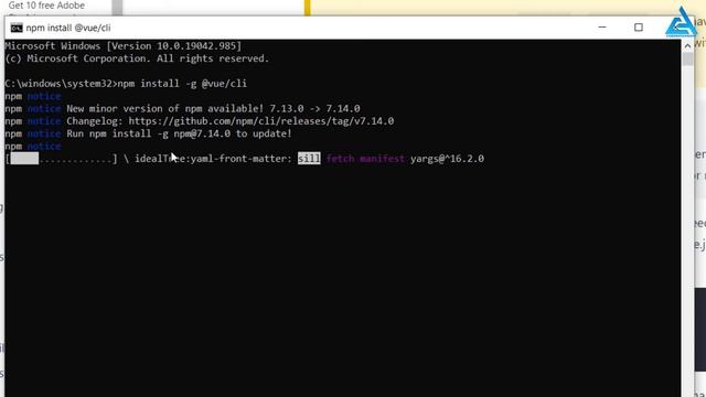 Vue.js 3 - Installation  of CLI on Windows 10 with NPM and CMD