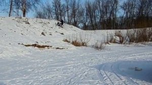 Самодельный снегоход палочник-трубочник, первый выезд.