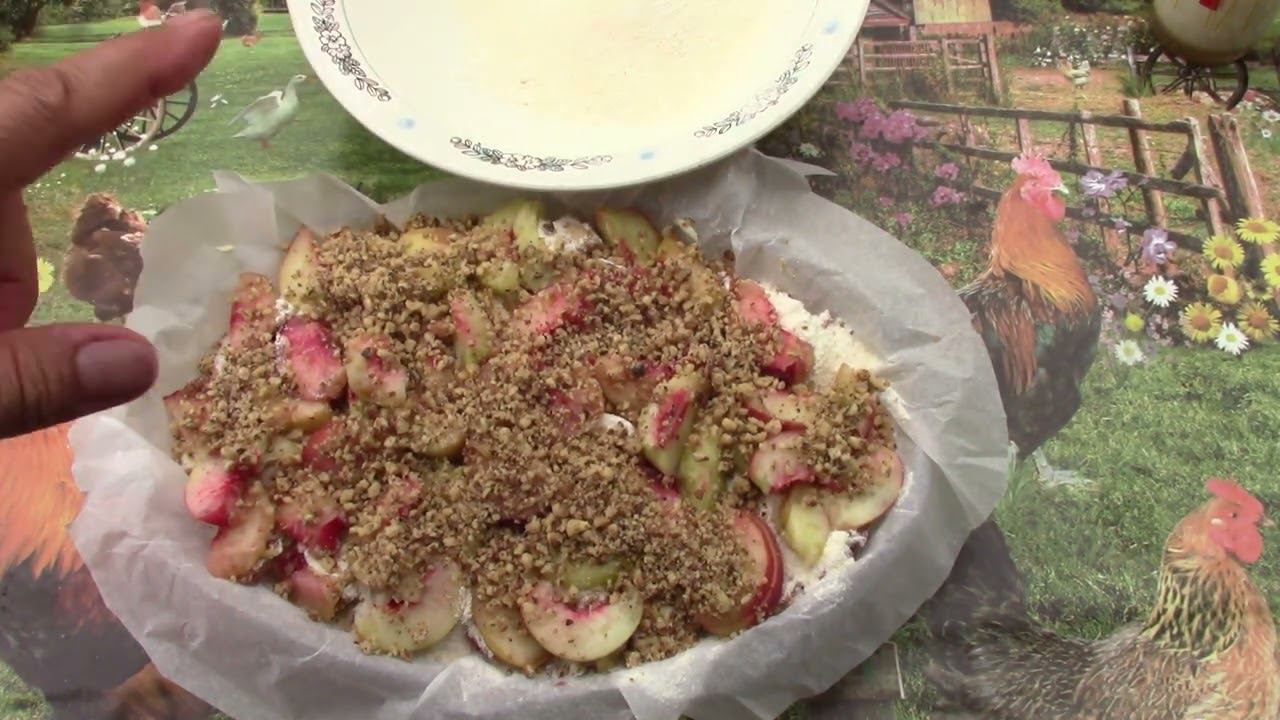 Пирог с персиками