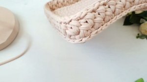 Плотный узор крючком для корзин из трикотажной пряжи