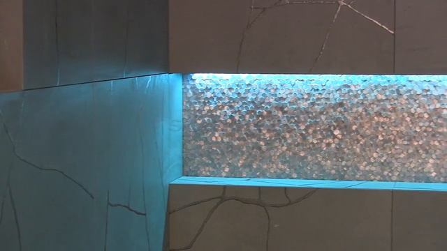 Стеклянная мозаика в нише в ванной комнате с подсветкой фото смотреть онлайн