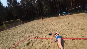 Пляжный волейбол от первого лица.  First person beach volleyball.