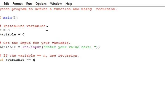 python program: defining  function and using recursion