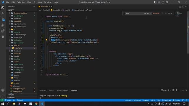 How to Create POST Api in Node Js || How to Integrate POST Call using Fetch in React Js