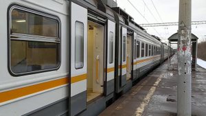 Электропоезд ЭД4М-0487 ЦППК платформа Орудьево 14.03.2023