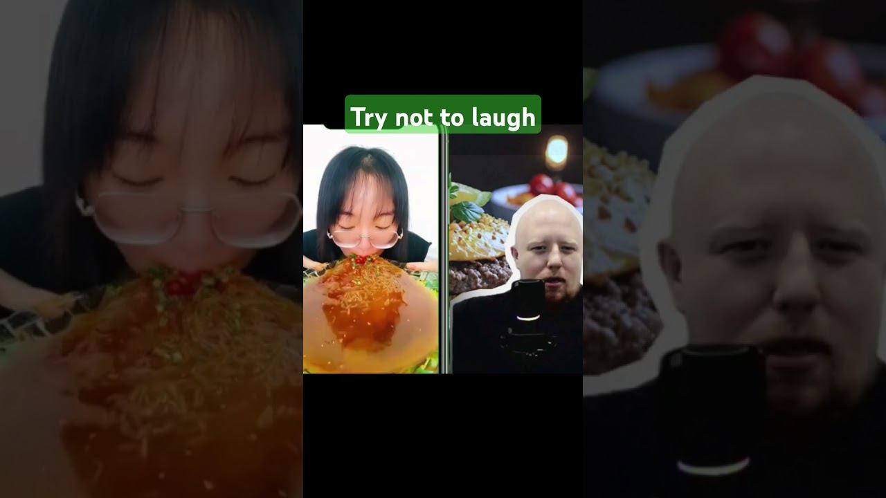 Try not to laugh #respect #funny #funy #mukbang #food #duet #reaction