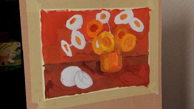 Живопись для начинающих. Поэтапное рисование натюрморта гуашью.