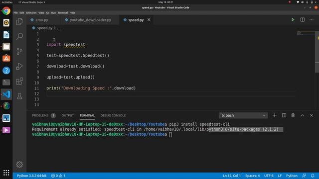 Internet Speed using Python Programm | Python Scripts смотреть онлайн