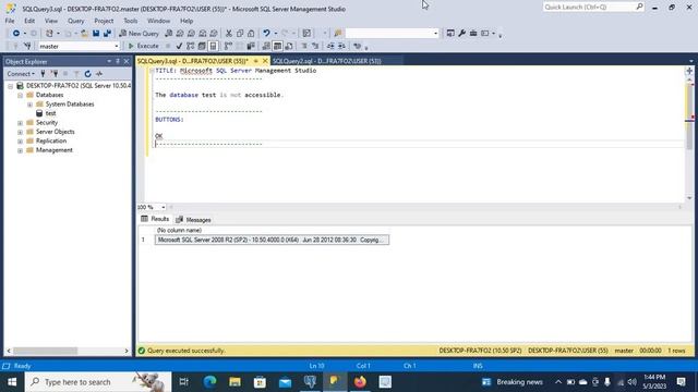 The database test is not accessible error in SQL Server Management Studio - MS SQL Tutorial смотреть онлайн