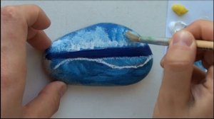 Мастер класс роспись камня акриловыми красками "Море, волна"