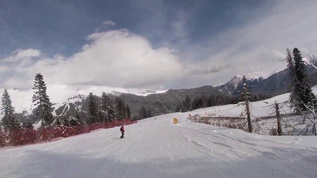 Покатушки на сноуборде. Архыз 04.02.2023. Спуск от первого лица смотреть онлайн