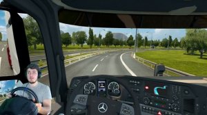 ВЕЗУ НЕГАБАРИТ 49 ТОНН НА НОВОМ МЕРСЕДЕСЕ - ВЫТЯНЕТ В ПОДЪЕМ?? - EURO TRUCK SIMULATOR 2 + РУЛЬ