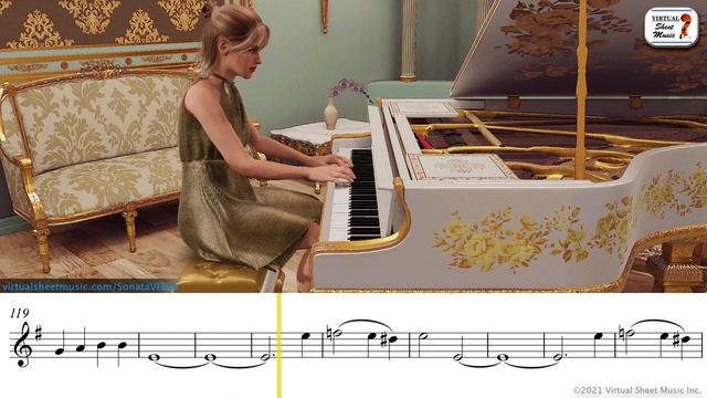 Sonata in E minor K 304, 1st mov. violin and piano - Mozart - Sheet Music Play-Along смотреть онлайн