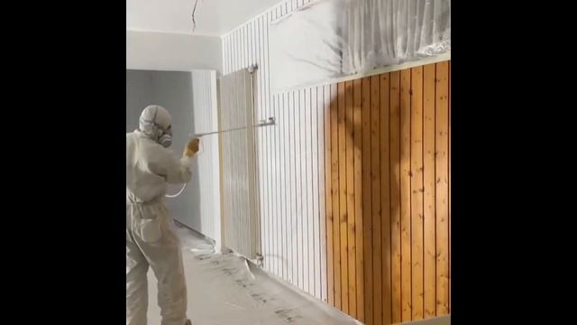 Безвоздушная покраска деревянных панелей смотреть онлайн