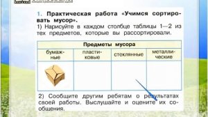 Задание 1 Откуда берётся и куда девается мусор? - Окружающий мир 1 класс (Плешаков А.А.) 1 часть