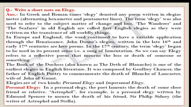 ELEGY (Literary Terms) смотреть онлайн