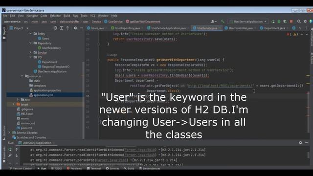 Syntax error in SQL statement "create table [*]user ; expected "identifier"; SQL statement смотреть онлайн