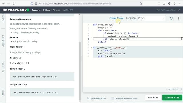swap case in python hackerrank solution | HackerRank solution