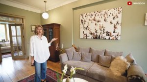 Полный восторг! Ретро-гостиная в оливковых оттенках и винтажом в старом фонде на Патриках!