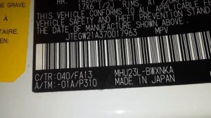 Toyota Highlander Paint Code Locations