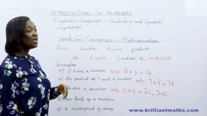 ALGEBRA - Introduction to Algebraic Vocabulary, Symbols & Expressions