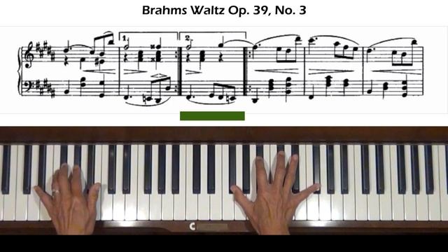 Brahms Waltzes Op. 39, No. 3 Piano Tutorial смотреть онлайн
