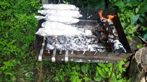 На углях. Кукуруза на мангале.