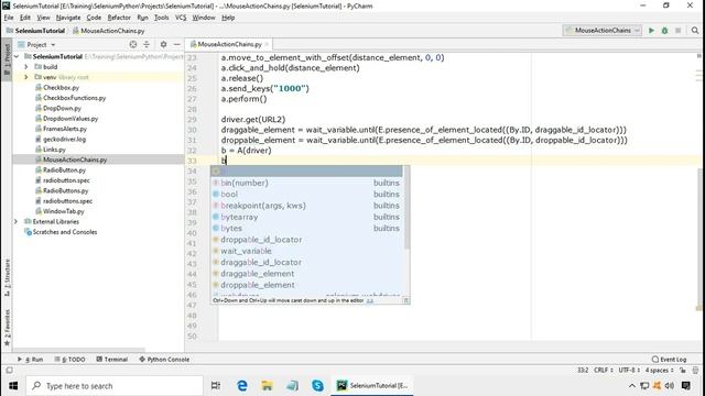 Selenium Python Mouse Hover | Selenium Python Mouse Click | Selenium Python Mouse Actions | Seleniu