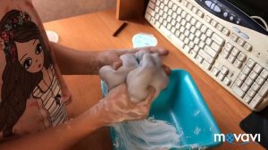 Слайм из пены для бритья. Как сделать большой слайм .