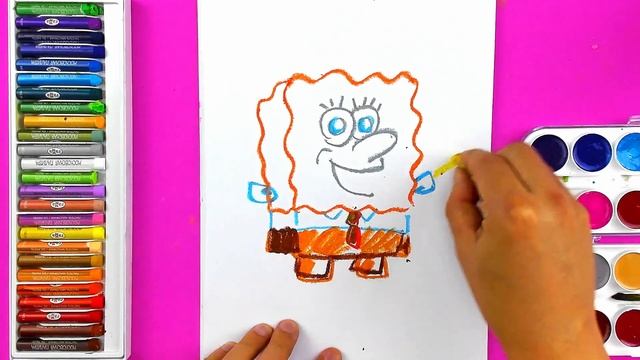 Как нарисовать СПАНЧ БОБА мелками и красками от РыбаКит смотреть онлайн