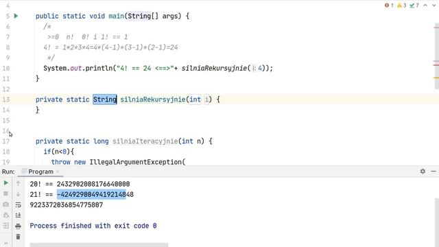 Silnia w Javie na wiele sposobów: iteracja, rekurencja, strumienie i BigInteger! смотреть онлайн