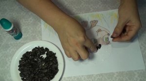 ЕЖИК КОЛЮЧКА! Мастер класс, как сделать КАРТИНУ С ЕЖИКОМ из семечек) - ЭЙ, ЖЕЛТЫЙ - 014