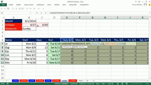 Excel Magic Trick 1126: Populate Calendar with "X" Based on Start, End, Weekend & Holiday Dates смотреть онлайн