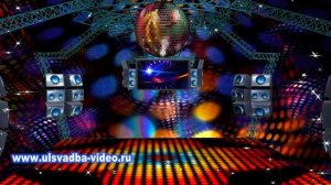 Футаж Диско шар. Танцпол с колонками и цветомузыкой