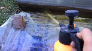 Тонирование бетонной ступени кислотным красителем "Acid stain"