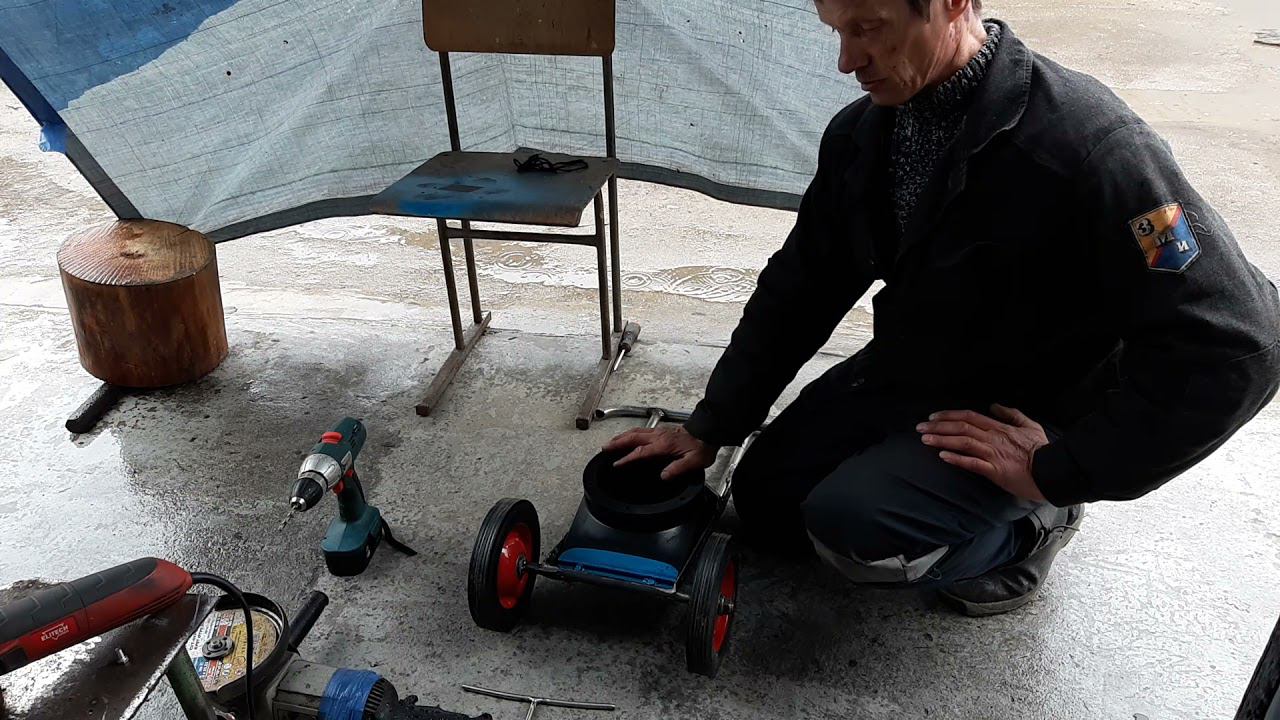 Самодельная тележка для подвесного водомёта. Новая идея