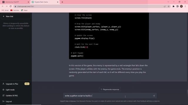 How to build a Game in Python using ChatGPT | #chatgpt #python #pygame   | @mlminds