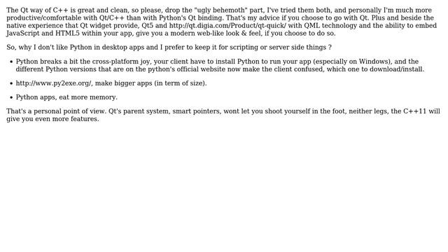 Software Engineering: Cross-platform desktop programming: C++ vs. Python (3 Solutions!!)