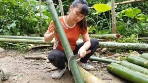 Lý Thị Ca: HOW TO BUILD OUTDOOR BATHROOM BAMBOO HOUSE 2021 - Ep.59