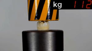 Гидравлический пресс и зубы- твердость зуба удивила