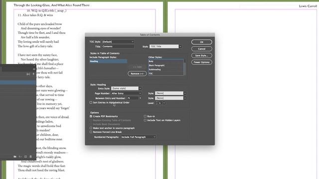 Creating a Table of Contents in InDesign