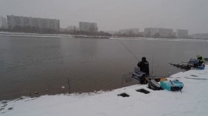 Соревнования по фидерной ловле. Зимний этап ЛФЛ.Братеево, каскадный парк Москва река. Рыбалка на НМ