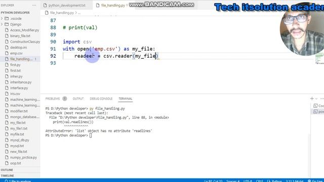 Python File Handling & Exception Handling With Examples - Learn Python for Beginners