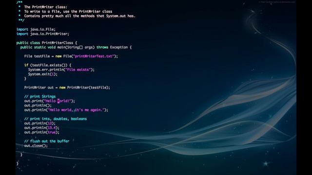 Java I/O 02. The PrintWriter class - writing to a file смотреть онлайн